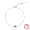 Wholesale S925 Sterling Silver Geometric Style Electroplated Women's Bracelet With Colorful Zircon