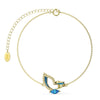 Wholesale S925 Sterling Silver Geometric Style Electroplated Women's Bracelet With Colorful Zircon