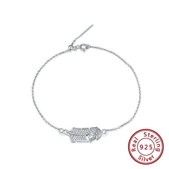 Wholesale S925 Sterling Silver Geometric Style Electroplated Women's Bracelet With Colorful Zircon