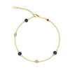 Wholesale S925 Sterling Silver Geometric Style Electroplated Women's Bracelet With Colorful Zircon