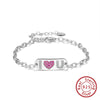 Wholesale S925 Sterling Silver Geometric Style Electroplated Women's Bracelet With Colorful Zircon