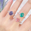 Wholesale S925 Sterling Silver Geometric Style Ring For Women Set With Diamonds