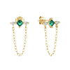 Wholesale S925 Sterling Silver Geometric Tassel Chain Diamond Embedded Ear Studs Earrings For Women