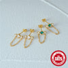 Wholesale S925 Sterling Silver Geometric Tassel Chain Diamond Embedded Ear Studs Earrings For Women