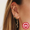 Wholesale S925 Sterling Silver Geometric Tassel Chain Diamond Embedded Ear Studs Earrings For Women