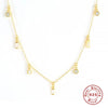 Wholesale S925 Sterling Silver Geometric Tassel Necklace With Inlay And O Chain For Women