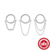 Wholesale S925 Sterling Silver Geometric Tassel Piercing Earrings And Seamless Ring Nose Ring For Women With Electroplating