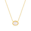 Wholesale S925 Sterling Silver Geometric Texture Powder Opal Necklace With Electroplating For Women