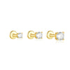 Wholesale S925 Sterling Silver Geometric Thread Piercing Earrings With Zircon And Environmentally Friendly Plating