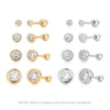 Wholesale S925 Sterling Silver Geometric Threaded Earrings Electroplated For Women