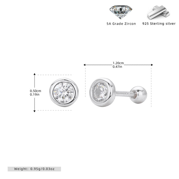 Wholesale S925 Sterling Silver Geometric Threaded Earrings Electroplated For Women