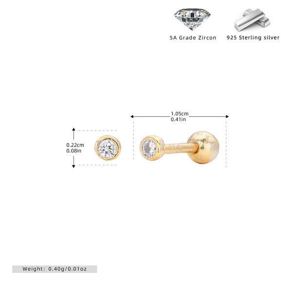 Wholesale S925 Sterling Silver Geometric Threaded Earrings Electroplated For Women