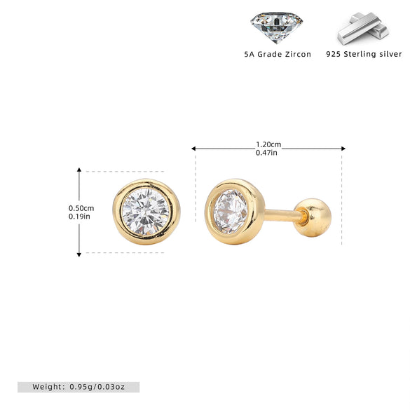 Wholesale S925 Sterling Silver Geometric Threaded Earrings Electroplated For Women