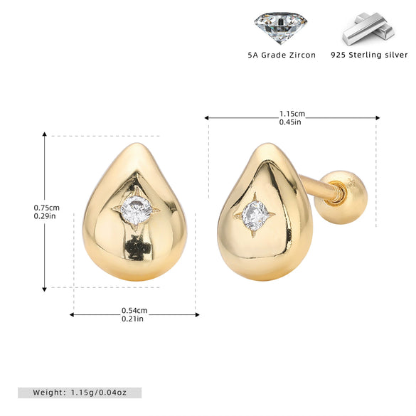 Wholesale S925 Sterling Silver Geometric Threaded Earrings Electroplated For Women