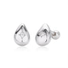 Wholesale S925 Sterling Silver Geometric Threaded Earrings Electroplated For Women