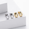 Wholesale S925 Sterling Silver Geometric Threaded Earrings Electroplated For Women