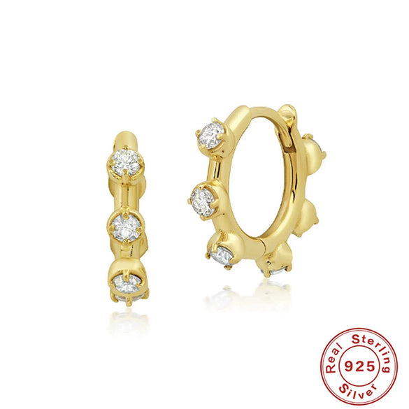 Wholesale S925 Sterling Silver Geometric Three Petal Flower Horse Eye Diamond Earrings With Electroplating For Women