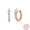 Wholesale S925 Sterling Silver Geometric Three Petal Flower Horse Eye Diamond Earrings With Electroplating For Women