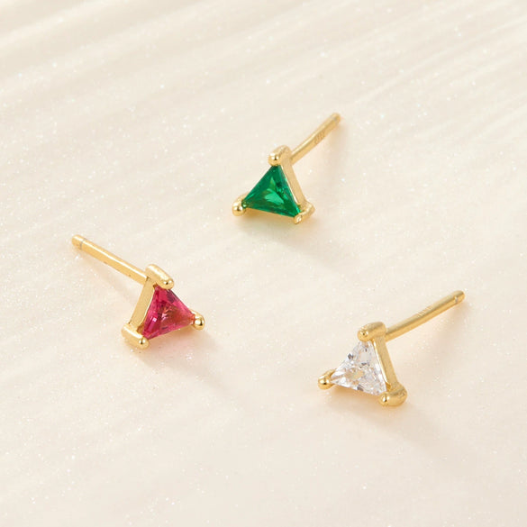 Wholesale S925 Sterling Silver Geometric Triangle Earrings With Diamond Design For Women