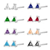 Wholesale S925 Sterling Silver Geometric Triangle Earrings With Diamond Design For Women