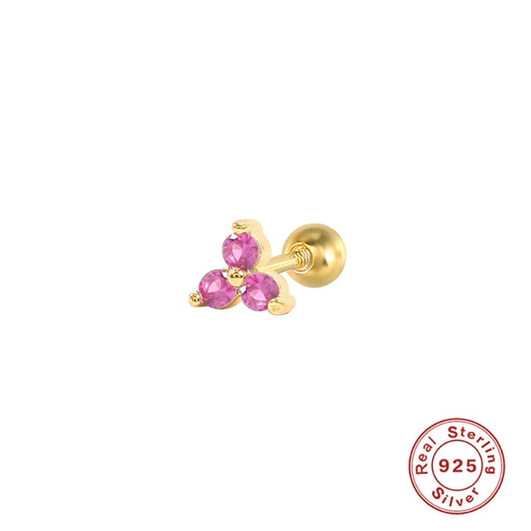 Wholesale S925 Sterling Silver Geometric Triangle Piercing Thread Earrings For Women With Environmental Protection Electroplating
