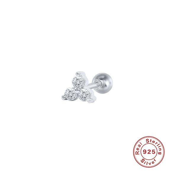 Wholesale S925 Sterling Silver Geometric Triangle Piercing Thread Earrings For Women With Environmental Protection Electroplating