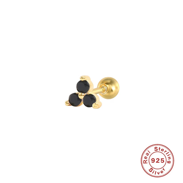 Wholesale S925 Sterling Silver Geometric Triangle Piercing Thread Earrings For Women With Environmental Protection Electroplating