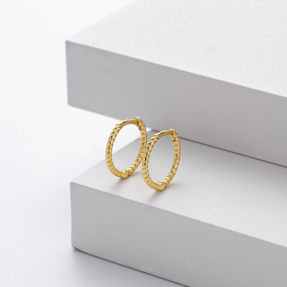 Wholesale S925 Sterling Silver Geometric Twist Circle Electroplated Women's Earrings