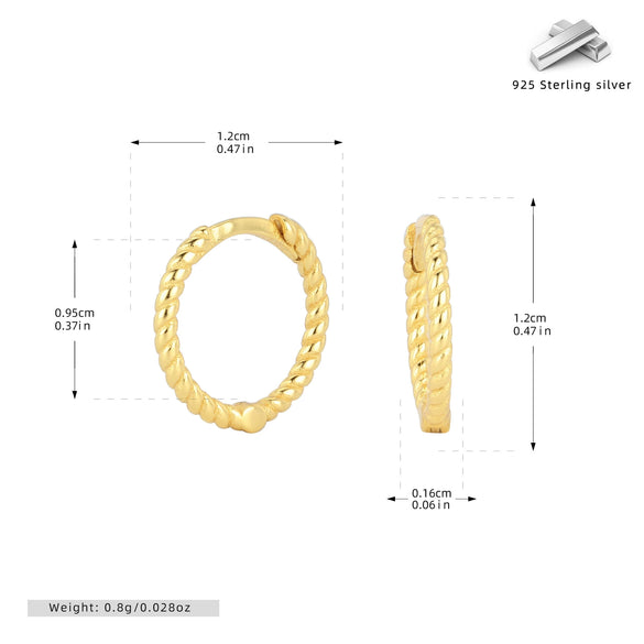 Wholesale S925 Sterling Silver Geometric Twist Circle Electroplated Women's Earrings