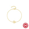 Wholesale S925 Sterling Silver Geometric Twist Round Ring Buckle Fashion Bracelet For Women With Electroplating
