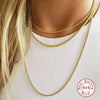 Wholesale S925 Sterling Silver Geometric Twist Woven Clavicle Necklace With Electroplating For Women