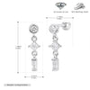 Wholesale S925 Sterling Silver Geometric Twisted Bead Piercing Earrings Electroplated Fashion Style For Women