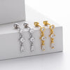Wholesale S925 Sterling Silver Geometric Twisted Bead Piercing Earrings Electroplated Fashion Style For Women