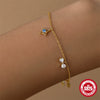 Wholesale S925 Sterling Silver Geometric Water Drop Bow Pendant Bracelet With Real Gold Plating Electroplating For Women Light Luxury Elegant Jewelry