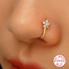 Wholesale S925 Sterling Silver Geometric Water Drop Lightning Diamond Nose Ring With Electroplating For Women