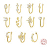 Wholesale S925 Sterling Silver Geometric Water Drop Lightning Diamond Nose Ring With Electroplating For Women