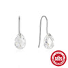 Wholesale S925 Sterling Silver Geometric Water Drop Transparent Zircon Elegant High Grade Women's Earrings