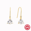 Wholesale S925 Sterling Silver Geometric Water Drop Transparent Zircon Elegant High Grade Women's Earrings