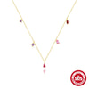 Wholesale S925 Sterling Silver Geometric Water Drop Zircon Diamond Pendant Clavicle Chain With Electroplating For Women