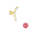 Wholesale S925 Sterling Silver Geometric Water Drops Opal Diamond Encrusted Electroplated Fashion Flat Back Puncture Thread Ear Bone Nail Ear Accessories For Women