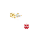 Wholesale S925 Sterling Silver Geometric Water Drops Opal Diamond Encrusted Electroplated Fashion Flat Back Puncture Thread Ear Bone Nail Ear Accessories For Women