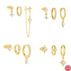 Wholesale S925 Sterling Silver Geometric Women's Earring Set With Electroplating