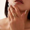 Wholesale S925 Sterling Silver Geometric Woven Twist Women's Open Ring Stacking Style