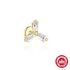 Wholesale S925 Sterling Silver Geometric Zircon Chain Double Ear Hole Fashion Earrings With Real Gold Plating