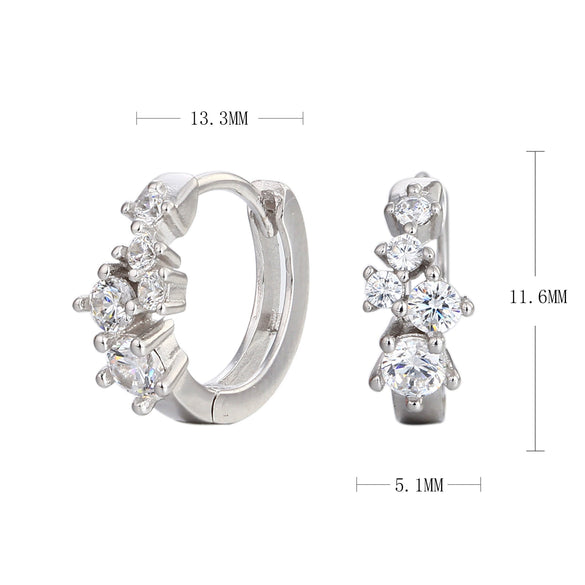 Wholesale S925 Sterling Silver Geometric Zircon Earrings For Women With Electroplating Treatment