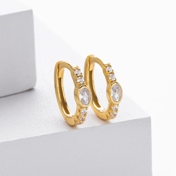 Wholesale S925 Sterling Silver Geometric Zircon Earrings Light Luxury Electroplated Jewelry For Women
