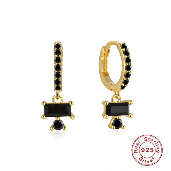 Wholesale S925 Sterling Silver Geometric Zircon Earrings With Electroplating Treatment For Women