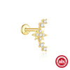 Wholesale S925 Sterling Silver Geometric Zircon Flat Head Cartilage Thread Puncture Ear Bone Nail With Pearl Environmentally Friendly Electroplated Unisex Ear Jewelry