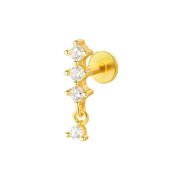 Wholesale S925 Sterling Silver Geometric Zircon Inlaid Women's Earrings