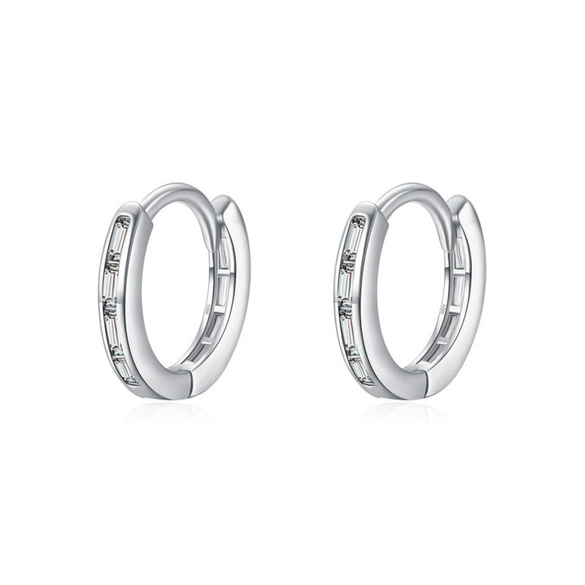 Wholesale S925 Sterling Silver Geometric Zircon Inlaid Women's Light Luxury Earrings